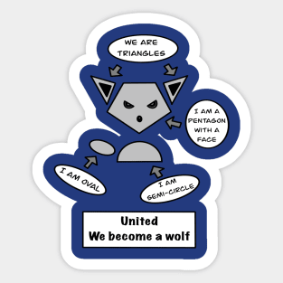 Funny geometric wolf Sticker